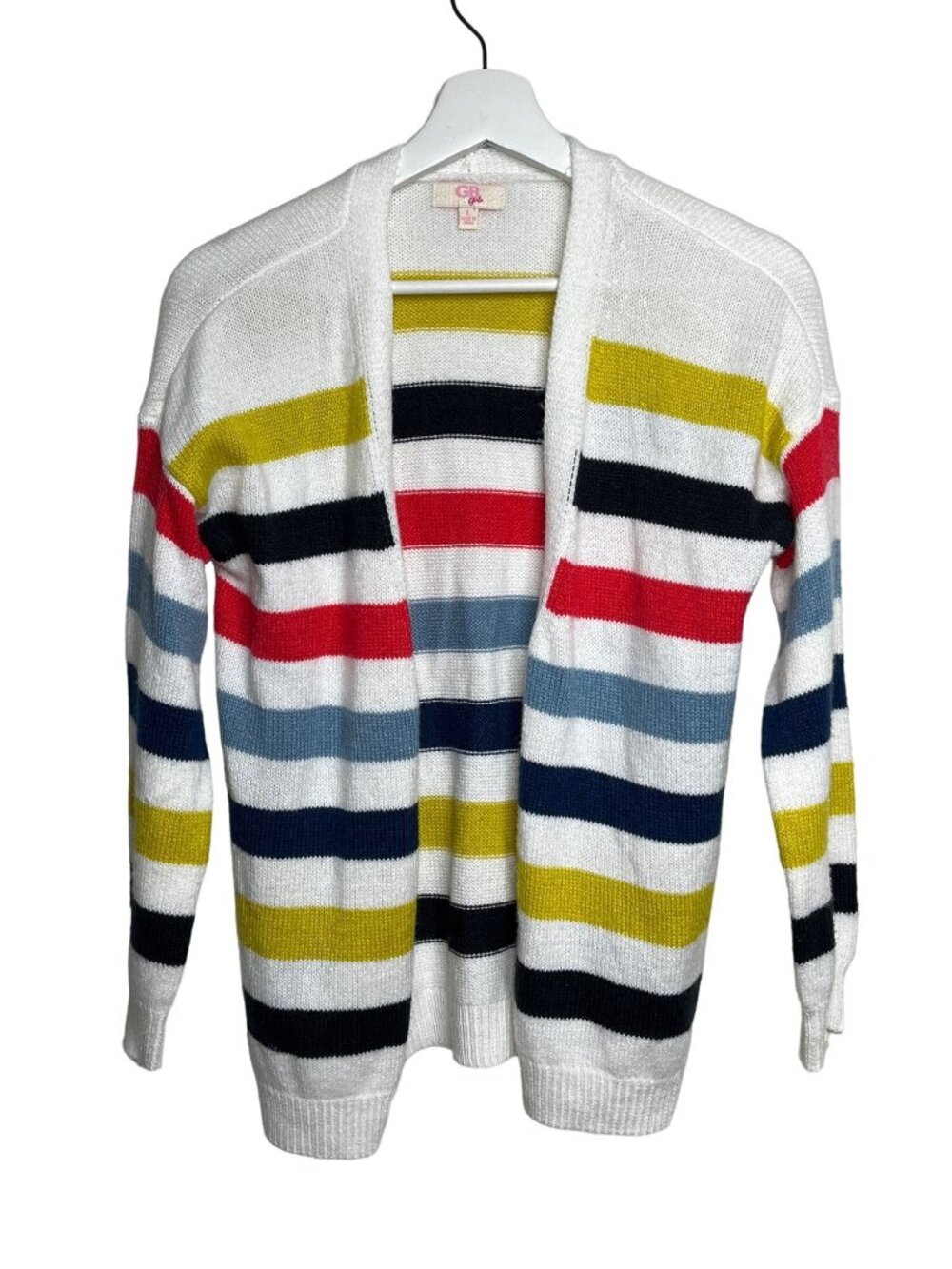 Gianni Bini Cardigan Girls Large Striped Knit Open Front Sweater